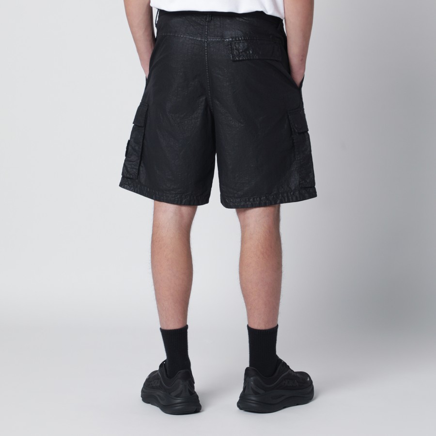 Stone Island Black cargo bermuda shorts with relaxed fit | TheDoubleF
