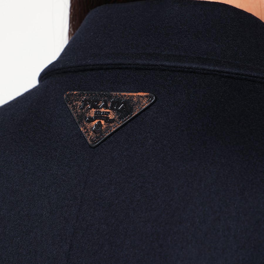 コート PRADA SINGLE-BREASTED BLUE WOOL COAT Prada Single-breasted Wool Coat In Blue | ModeSens