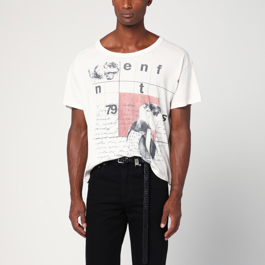 Tシャツ・カットソー ENFANTS RICHES DEPRIMES WHITE VINTAGE-EFFECT T-SHIRT Enfants Riches Déprimés White vintage-effect T-shirt with