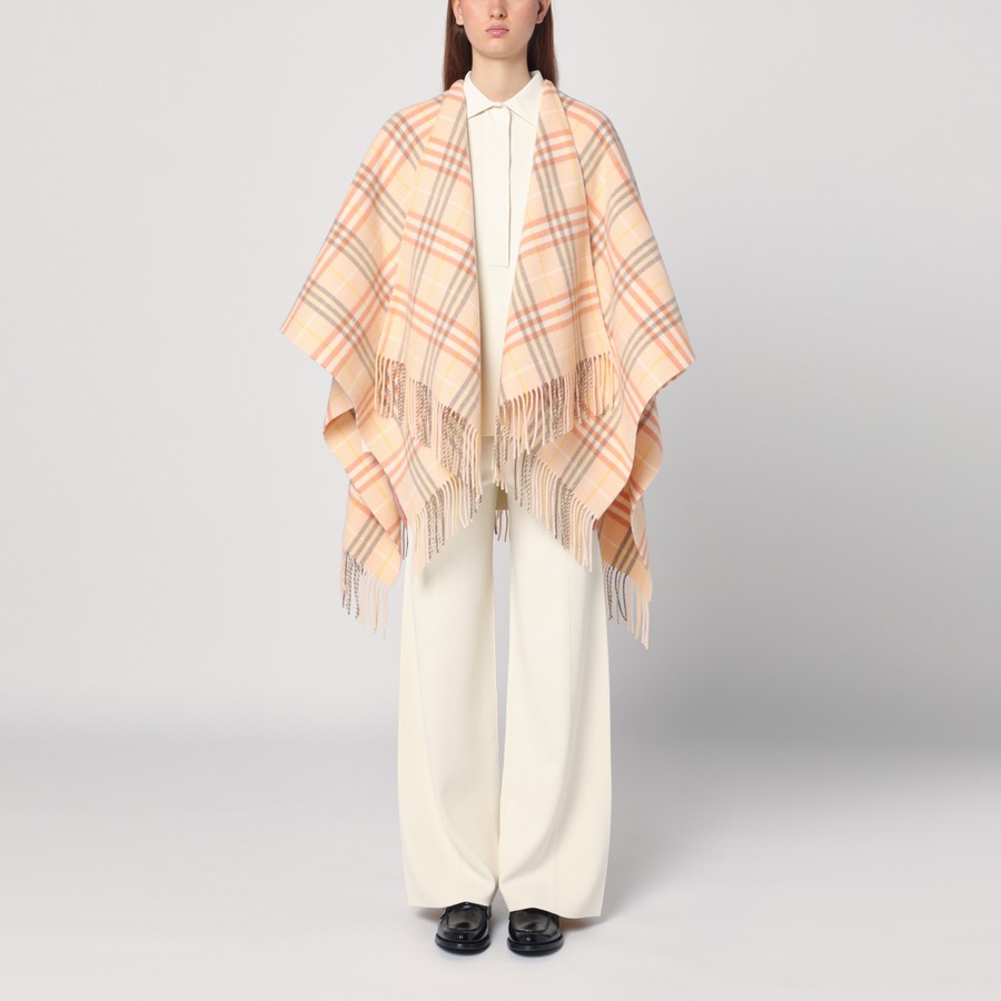 【関税＆送料込み】Burberry Check Pattern Wool And Cape Reversible Check Cotton Blend Jacket in Sand | Burberry
