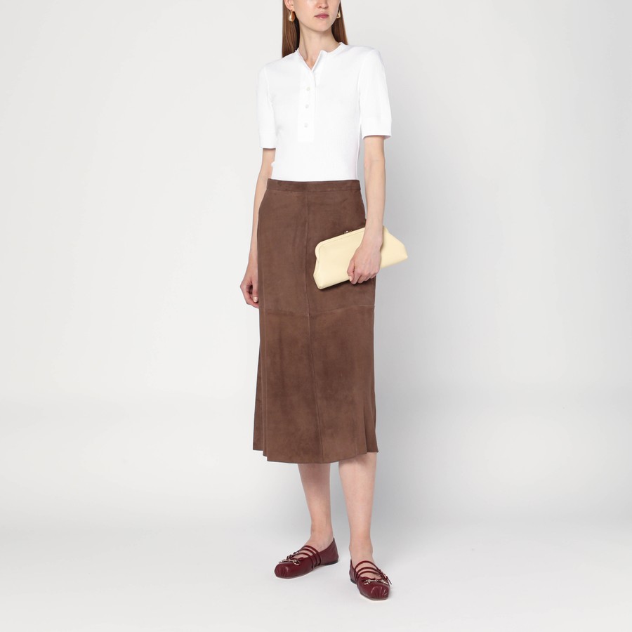 スカート 'S Max Mara Brown skirt in suede Suede midi skirt in brown - S Max Mara | Mytheresa