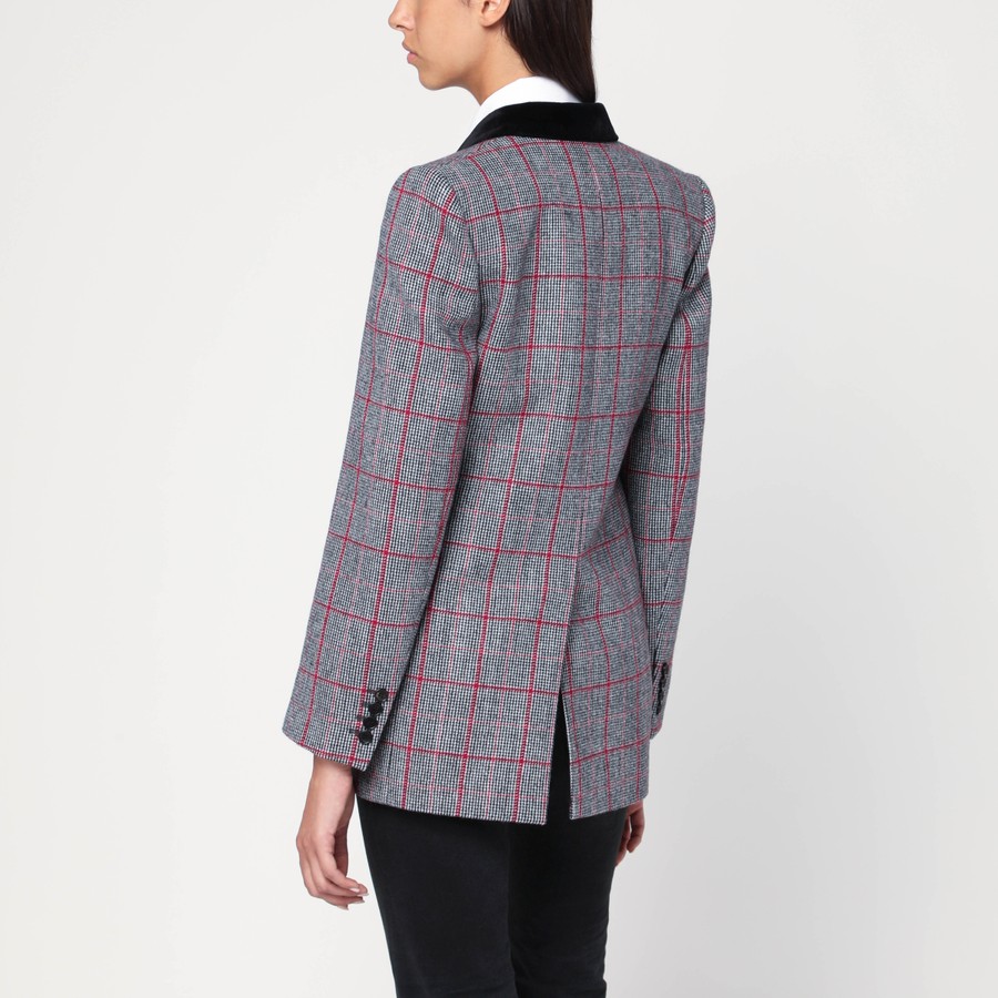 ジャケット Chloe Black White Checkered Wool Double-Breasted Blazer Chloé Black/white checkered wool double-breasted blazer