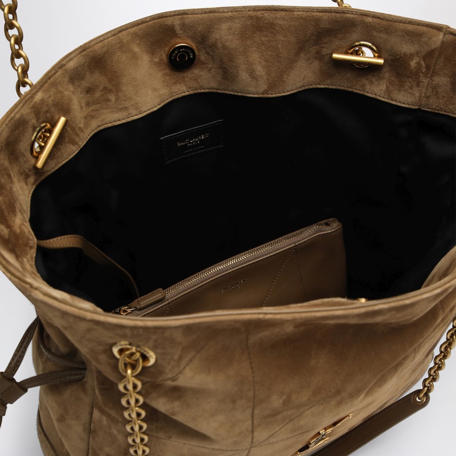 Shoulder Bag Shopper Wildleder Beige Damen Handtasche Yves Saint