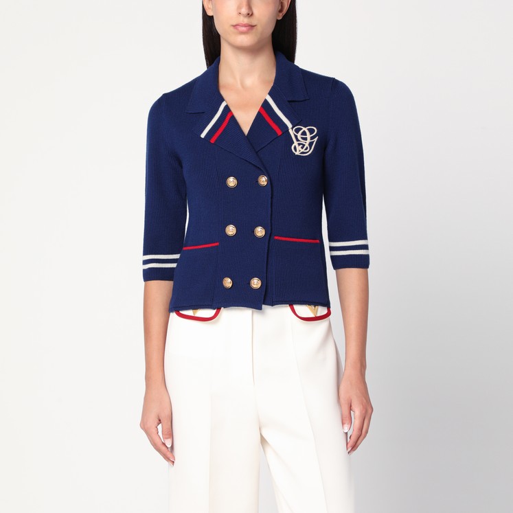 アウターその他 VALENTINO Woman Blazer Blue 3B3CE2U2869 K1D Valentino Garavani single-breasted Denim Blazer | Blue