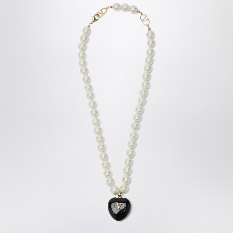 アクセサリーその他 Valentino Garavani Black Coeur  pearl necklace Valentino Garavani Black Coeur Royal pearl necklace | TheDoubleF