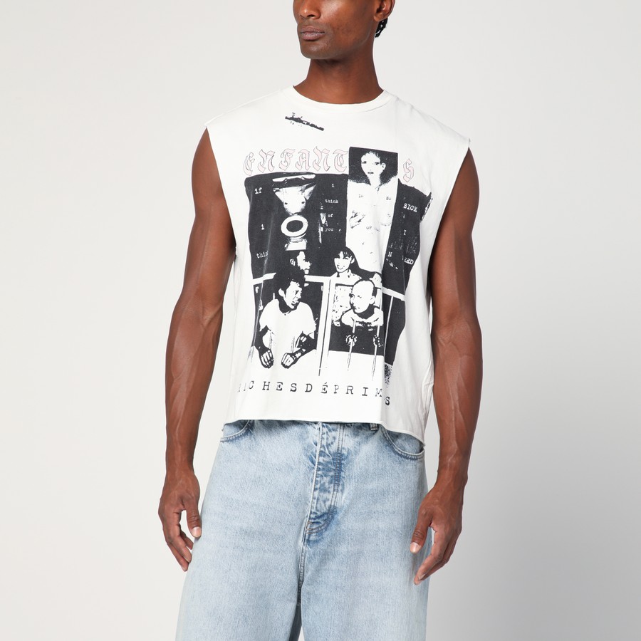 Enfants Riches Déprimés White sleeveless vintage-effect T