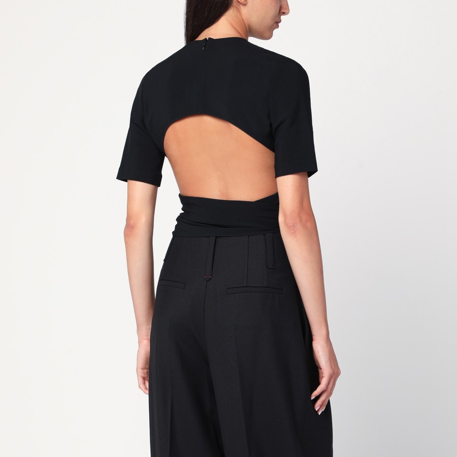 Tシャツ・カットソー ALAIA BLACK CROSSED TOP IN VISCOSE JERSEY Alaïa Black crossed top in viscose jersey | TheDoubleF