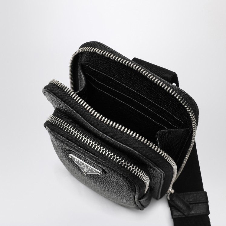 VIP【関税送料無料】希少 Prada Cross Body Bag Prada Black cross-body bag in Re-Nylon and Saffiano leather