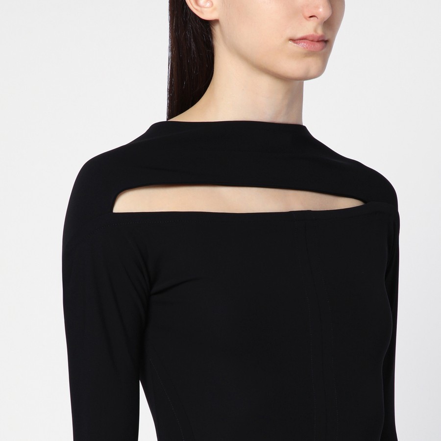 ワンピース VICTORIA BECKHAM BLACK VISCOSE DRESS WITH CUT-OUT Victoria Beckham Black viscose dress with cut-out | TheDoubleF