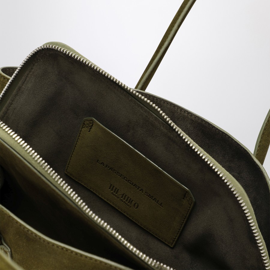 The Attico La Passeggiata Small bag in khaki green suede