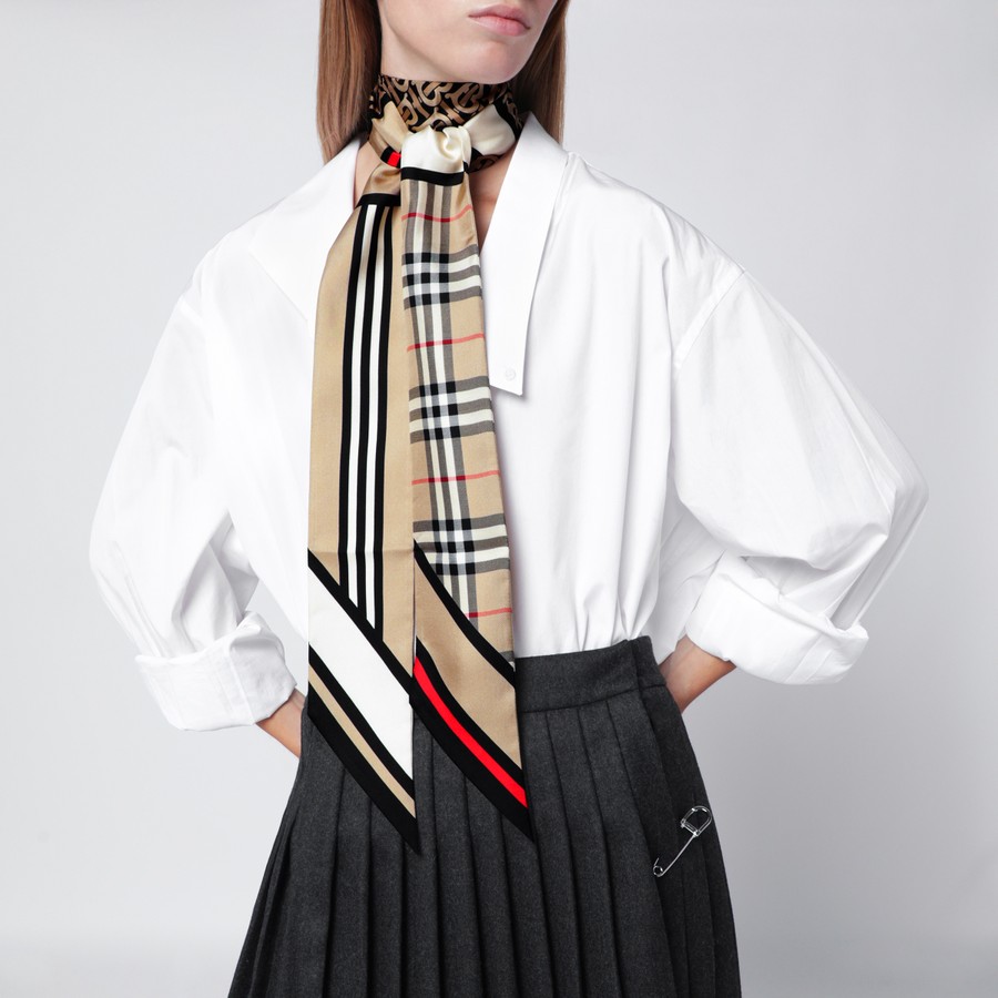 Burberry Thin silk scarf with collage print TheDoubleF
