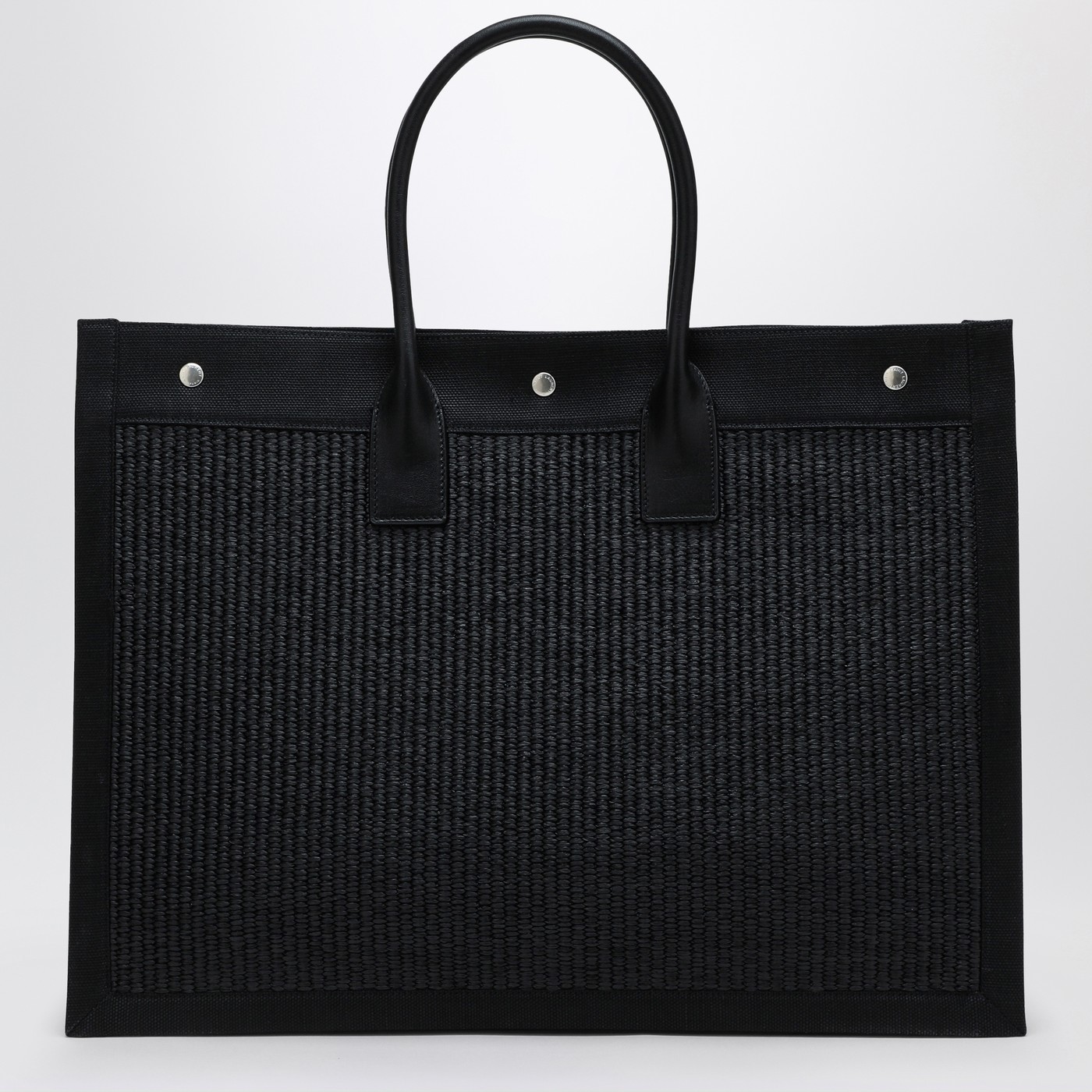 Saint Laurent Rive Gauche black canvas tote bag TheDoubleF