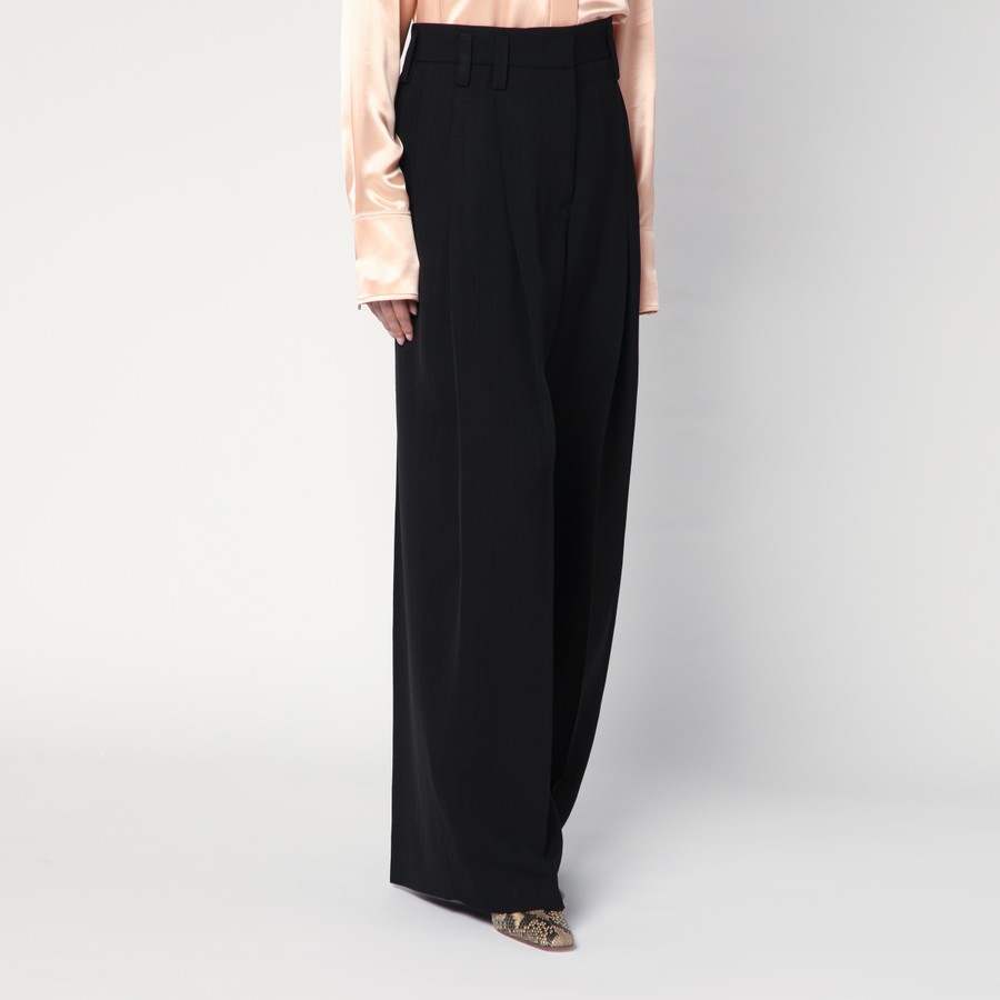Jil Sander Wide black pants in silk blend | TheDoubleF