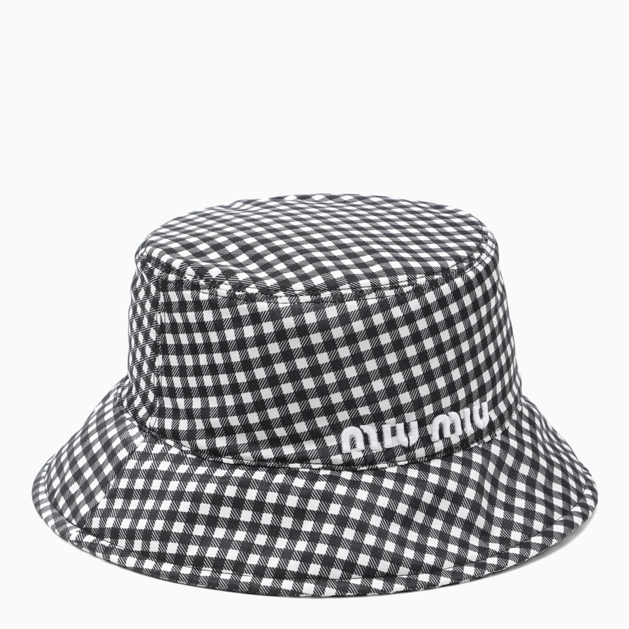 Black and white check hat Clearance