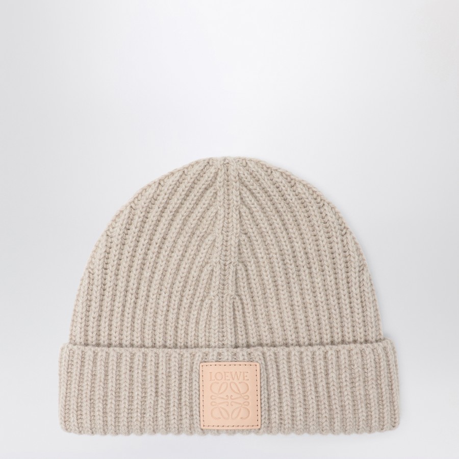 ニットキャップ・ビーニー LOEWE LIGHT BEIGE CASHMERE BEANIE Loewe Light beige cashmere beanie | TheDoubleF