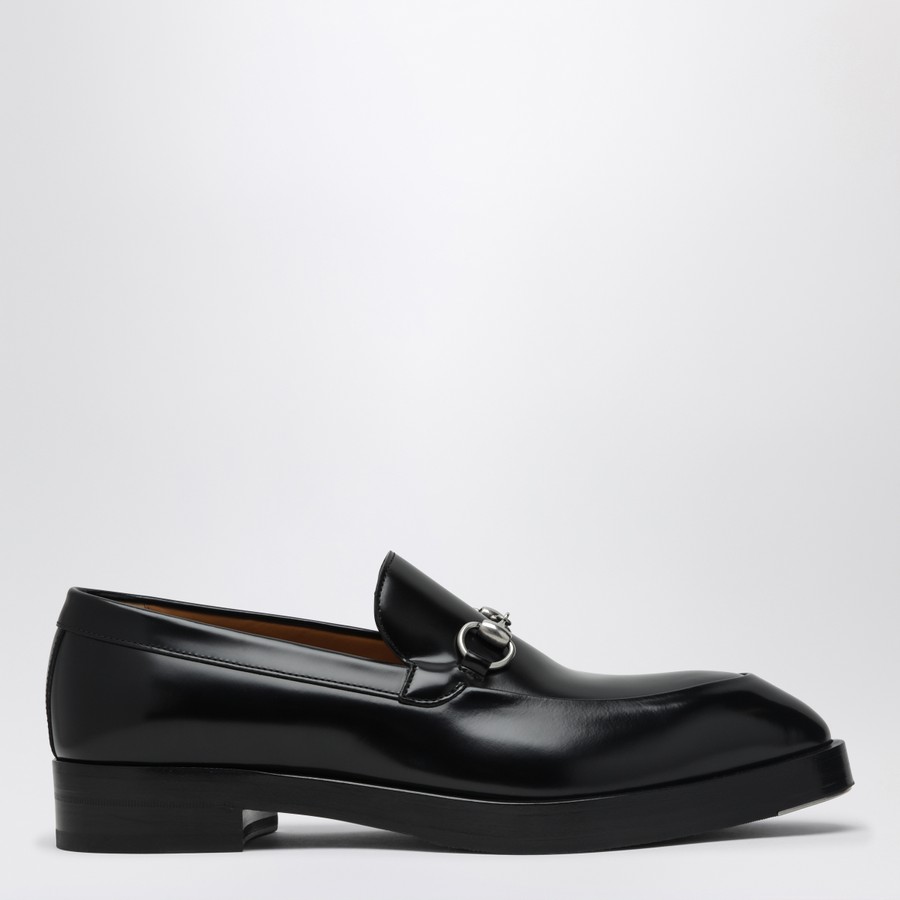GUCCI モカシン　MOCASSINO PELLE SUOLA CUOLO Black Leather Foldable Slim Horsebit Loafer | GUCCI® US