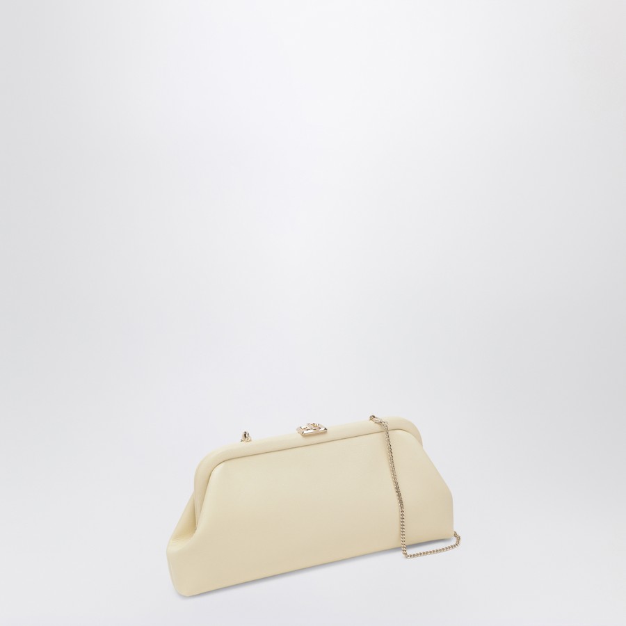 【関税&送料込】Jimmy Choo Cream Leather Skylar Clutch Jimmy Choo Cream Leather Skylar Clutch