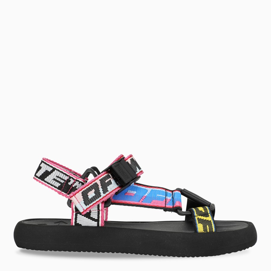 off white multi strap micro sandals