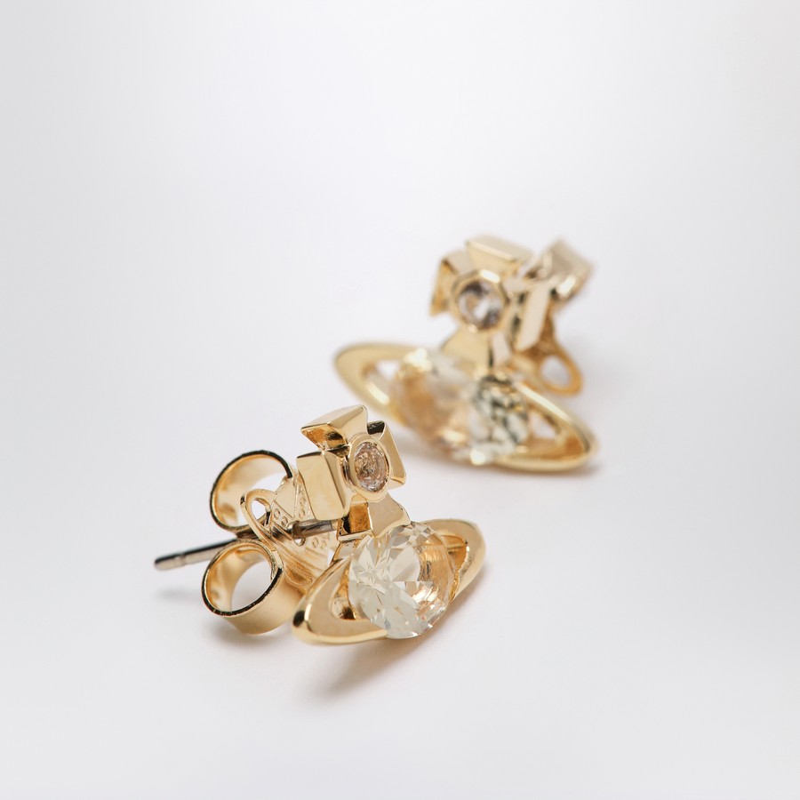 Vivienne Westwood Nano Solitaire gold earrings | TheDoubleF