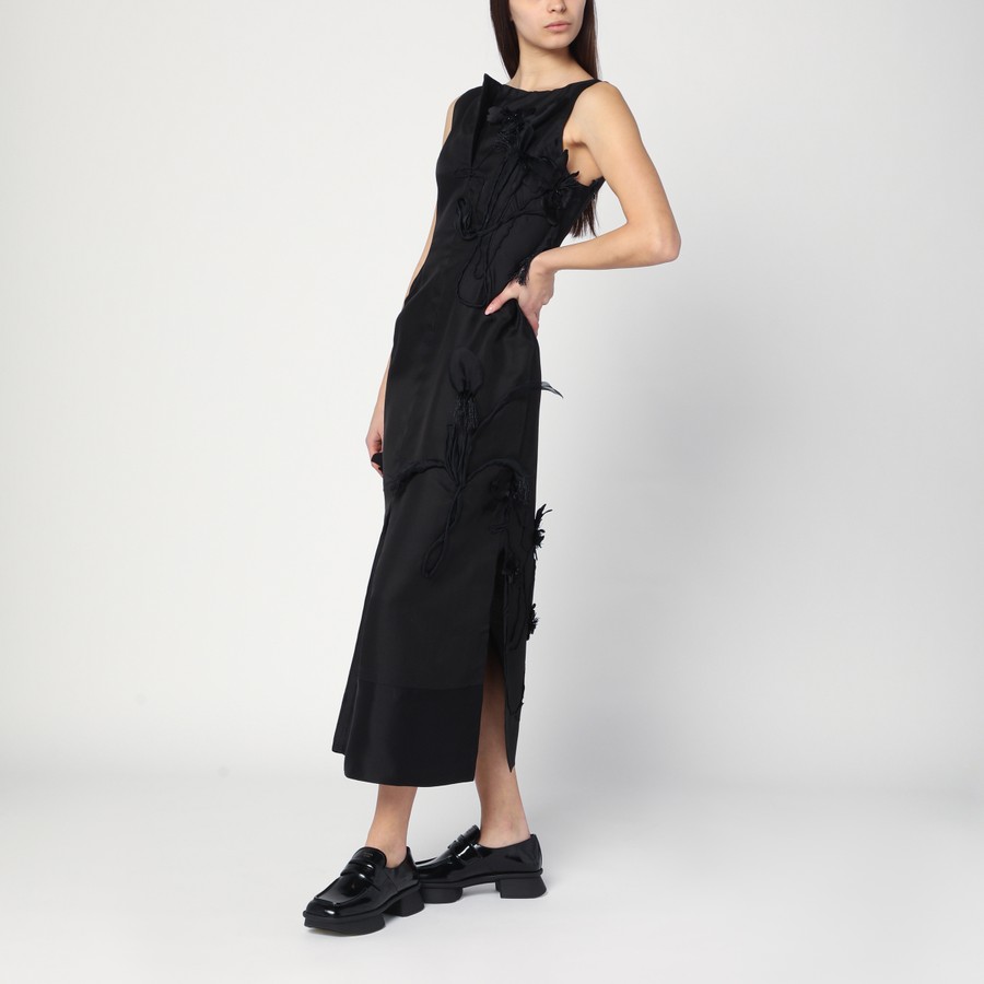 ワンピースその他 MKDT Studio Atelier Dove black dress in silk and wool MKDT Studio Atelier Dove black dress in silk and wool