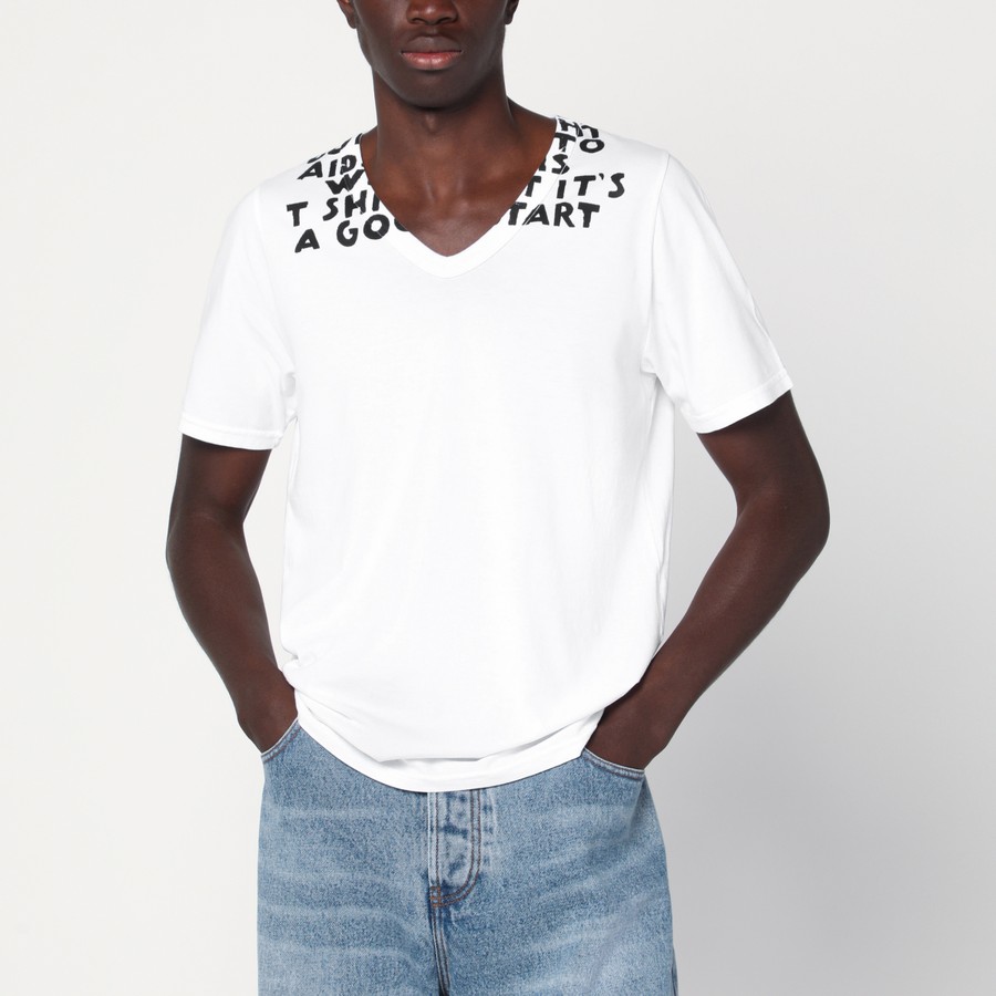 Tシャツ・カットソー MM6 MAISON MARGIELA WHITE AIDS COTTON T-SHIRT MM6 Maison Margiela White AIDS cotton T-shirt | TheDoubleF