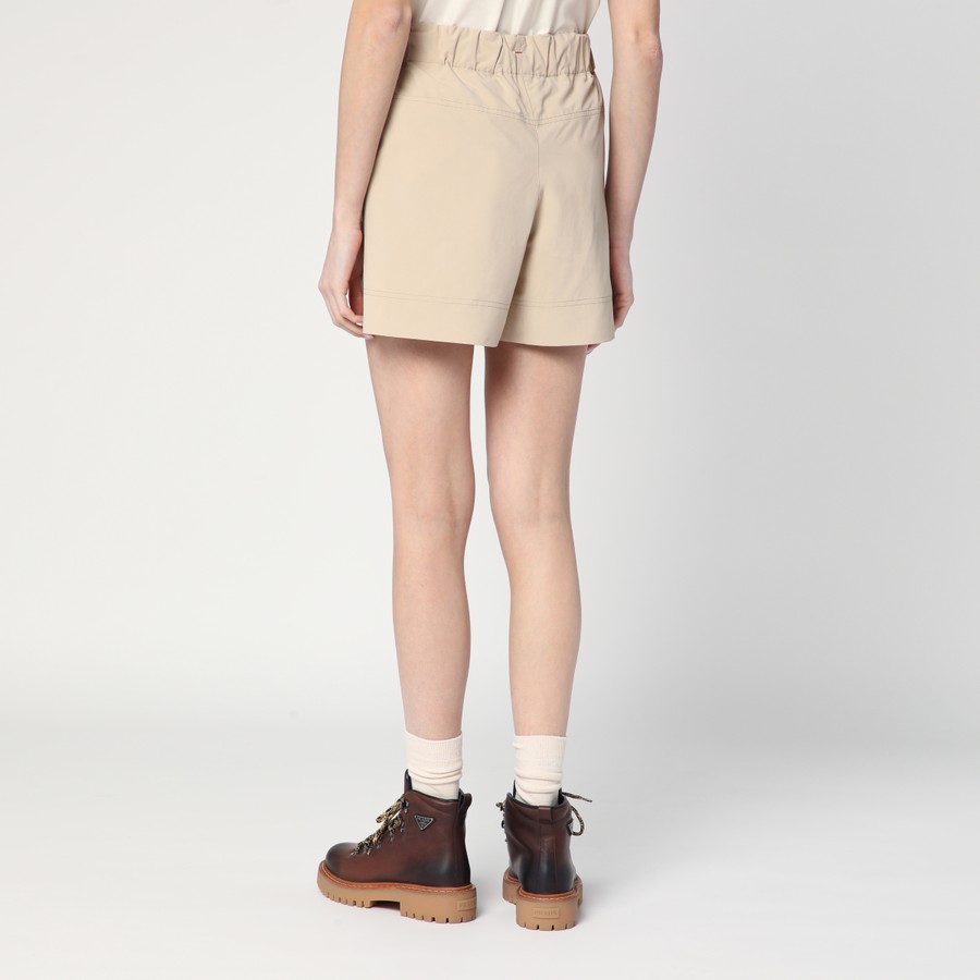 Moncler Grenoble Beige shorts with logo patch | TheDoubleF