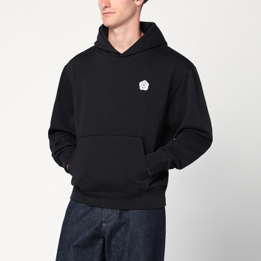 KENZO Felpa con cappuccio nera in cotone TheDoubleF