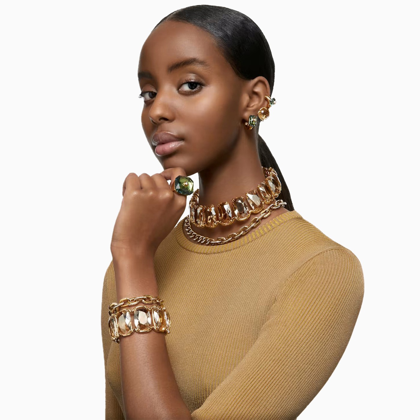 Swarovski Harmonia gold crystal necklace TheDoubleF