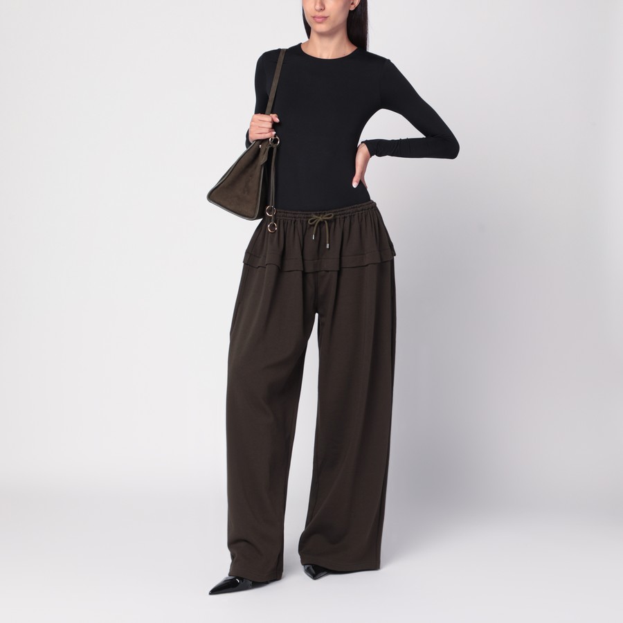 パンツ ALAIA OLIVE GREEN PEPLUM TROUSERS Alaïa Olive green Peplum trousers | TheDoubleF