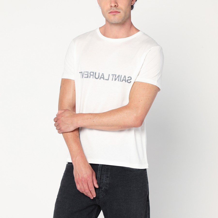 Tシャツ・カットソー Saint Laurent FW25 White cotton t-shirt (663278Y37AW 9744) Saint Laurent/サンローラン｜ホワイト コットン Tシャツ