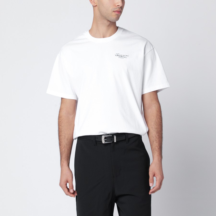 Givenchy White cotton T-shirt with logo print | TheDoubleF