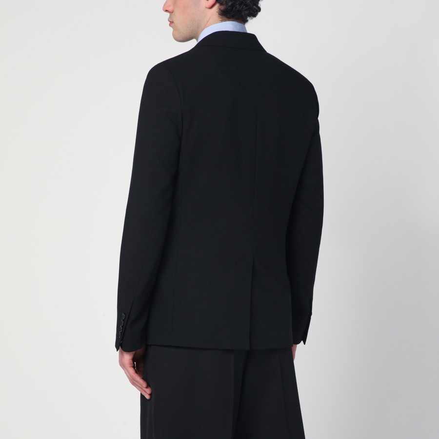 【関税&送料込】Ami Paris Black Single-Breasted Jacket In Wo Ami Paris Single-Breasted Jacket Black Wool | TheDoubleF