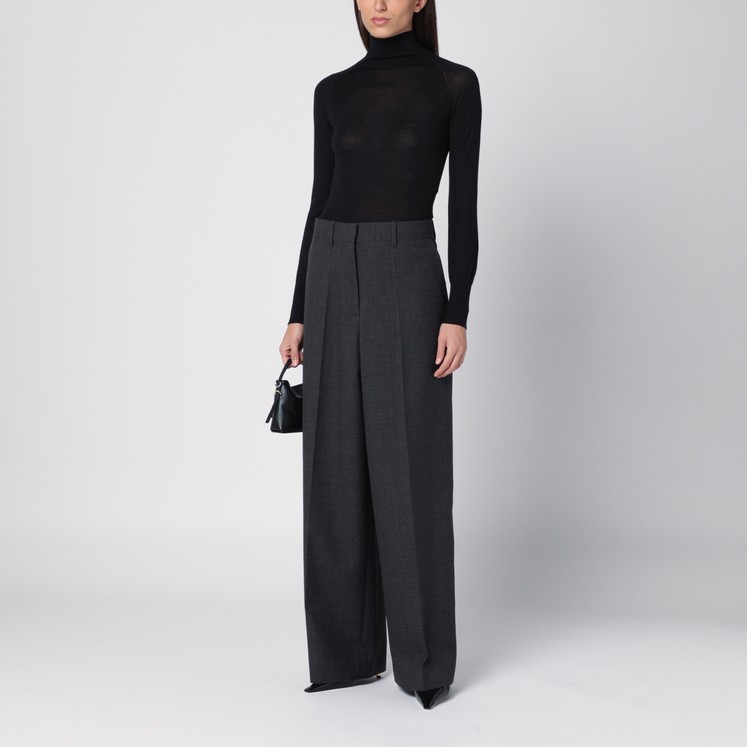 ボトムスその他 Givenchy Dark grey wool wide trousers WIDE HIGH-WAISTED TROUSERS IN BIRDSEYE - ANTHRACITE