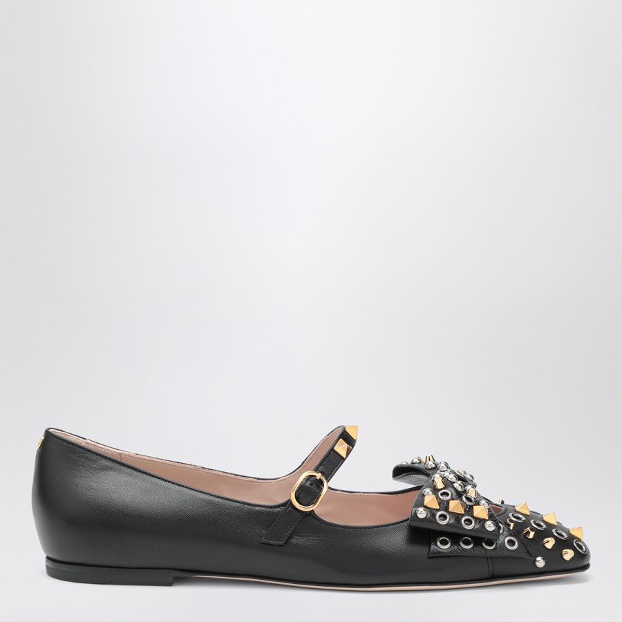 バレエシューズ VALENTINO GARAVANI BALLERINA MARY-JANE BOWOW WITH STUDS Valentino Garavani Ballerina Mary-Jane Bowow with studs