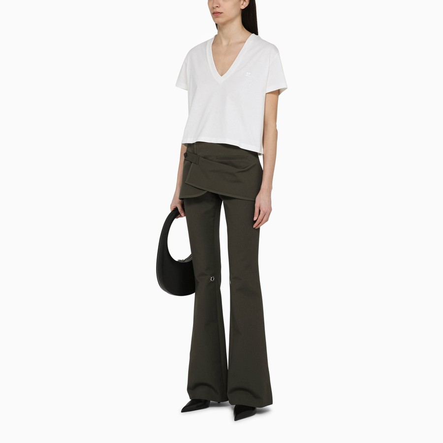 パンツ COURREGES MILITARY GREEN COTTON MINI SKIRT TROUSERS Courrèges Military green cotton mini skirt trousers | TheDoubleF
