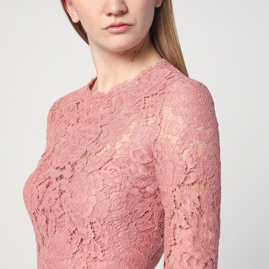 ワンピース Dolce&Gabbana Pink Lace Tube Longuette Dress Dolce&Gabbana Pink lace tube longuette dress | TheDoubleF