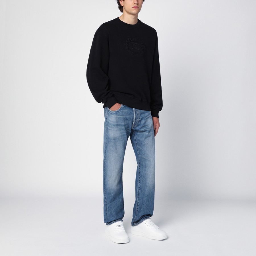 Burberry Black cotton crew-neck sweatshirt with logo