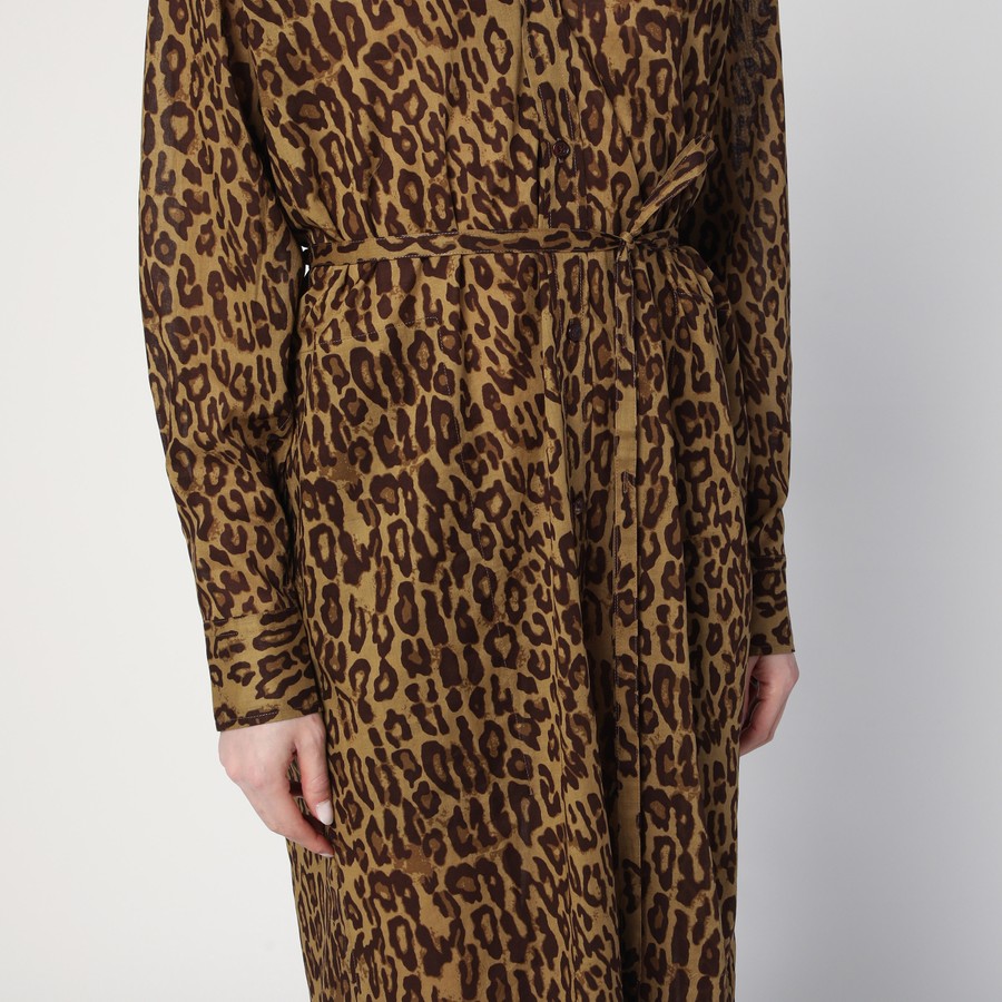 ワンピースその他 6397 Leopard-print shirt dress in cotton voile 6397 Leopard-print shirt dress in cotton voile | TheDoubleF