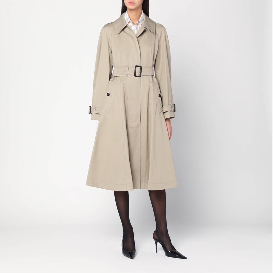 Burberry Long beige gabardine Ellingham car coat TheDoubleF