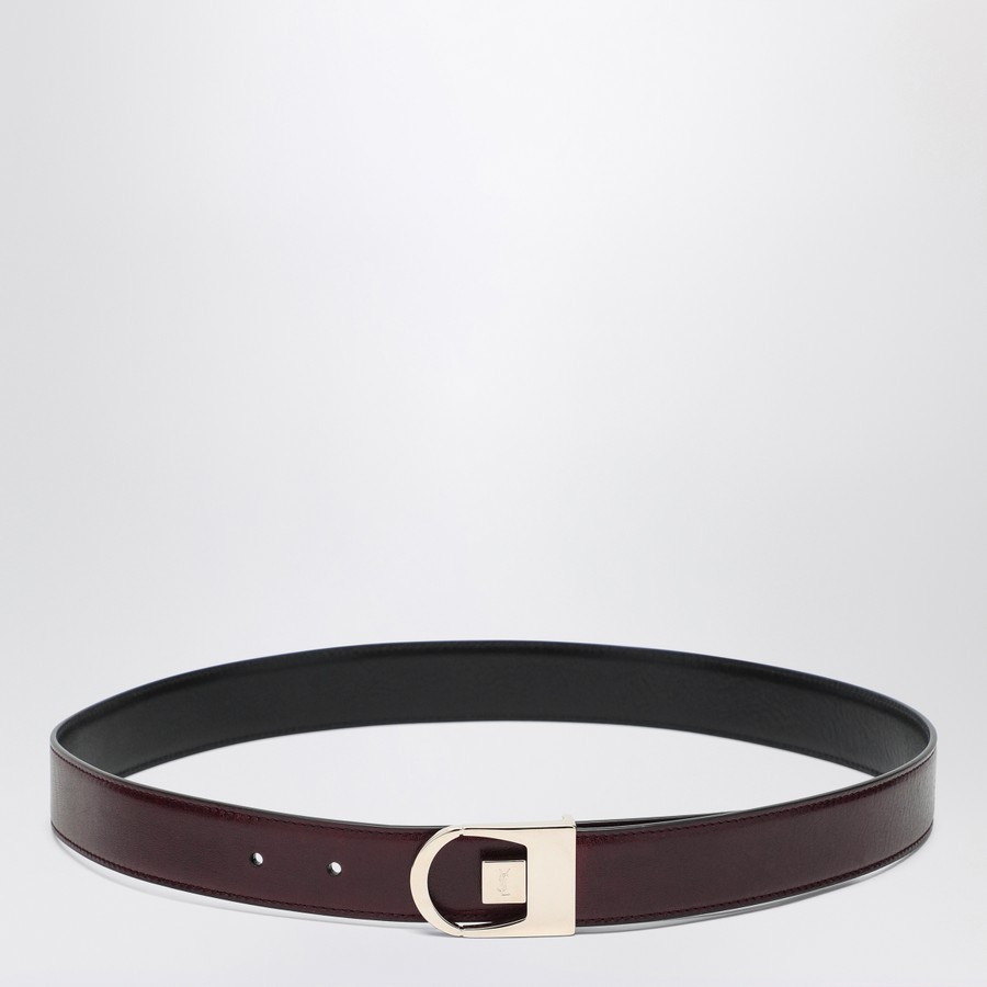【関税&送料込】Saint Laurent Reversible Belt In Black Burgu Saint Laurent Reversible belt in black/burgundy leather