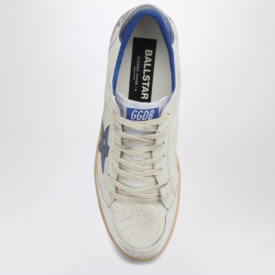 Golden Goose White/metallic blue Ballstar sneakers | TheDoubleF