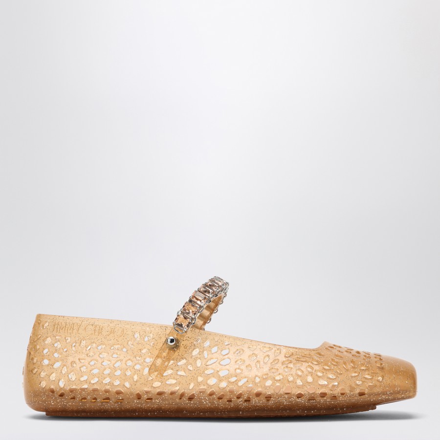 バレエシューズ Jimmy Choo The Jelly Transparent Beige Ballet Flats With Cry Jimmy Choo The Jelly transparent beige ballet flats with