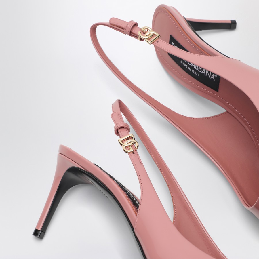 【関税&送料込】Dolce&Gabbana Pink Leather Slingback With De Dolce&Gabbana Pink leather slingback with décolleté | TheDoubleF
