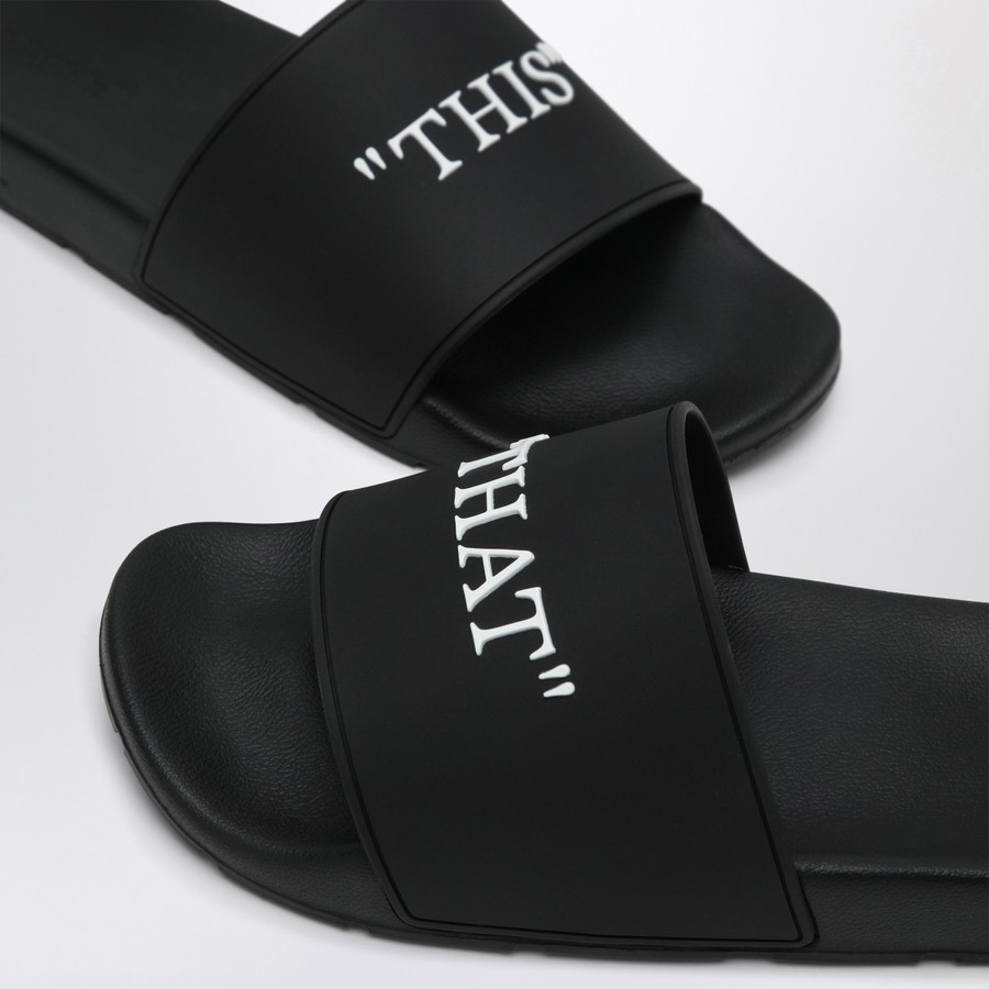 【関税込み】Off-White ブラック 'This That' プールスライド Off-White™ Black This That slides | TheDoubleF