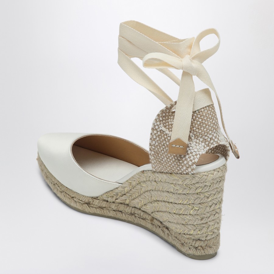 Castañer Joyce white espadrilles in satin | TheDoubleF