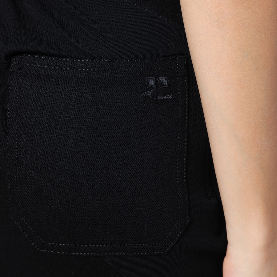 Courrèges Black midi skirt with draping | TheDoubleF