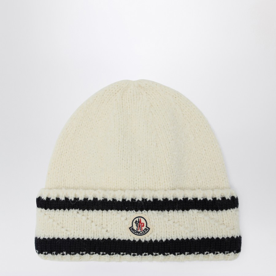 【関税&送料込】Moncler White And Blue Wool Hat Moncler White and blue wool hat | TheDoubleF