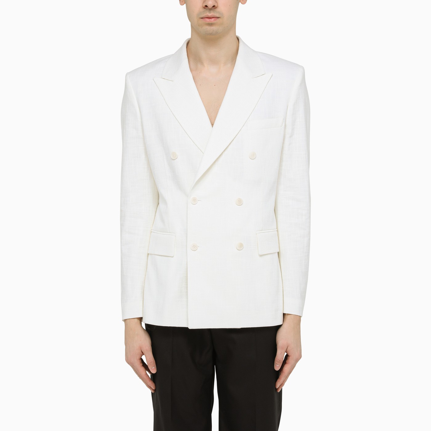 Casablanca White cotton doublebreasted jacket TheDoubleF