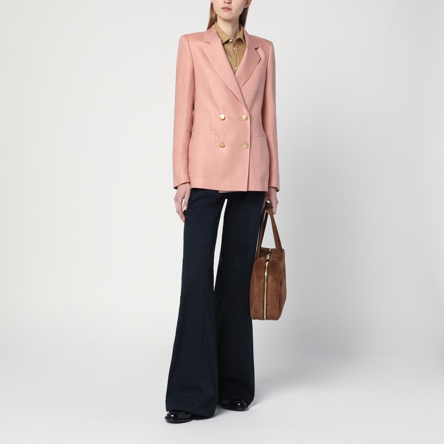 Tagliatore Pink linen double-breasted jacket | TheDoubleF