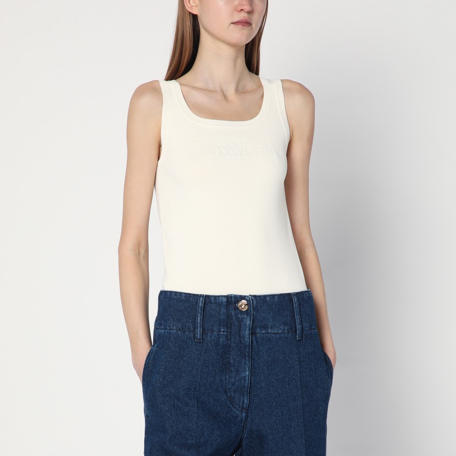 Tシャツ・カットソー MAX MARA IVORY TOP IN CREPE VISCOSE Max Mara Ivory top in crêpe viscose | TheDoubleF